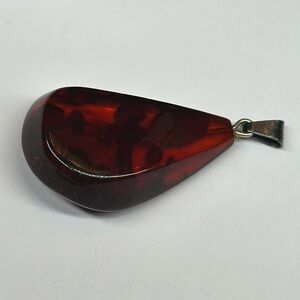 Vintage chunk of amber on sterling setting